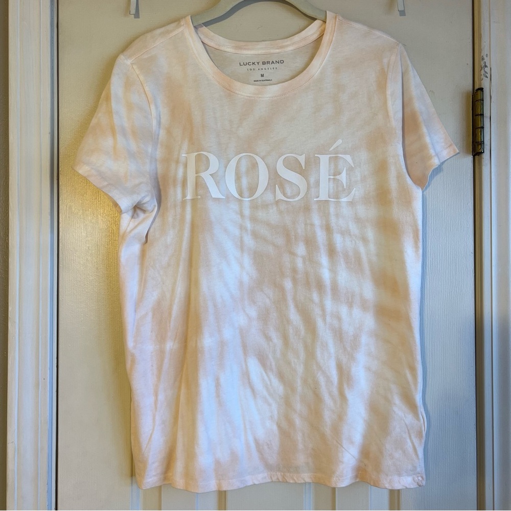 Lucky Brand rose graphic tie dye tee size medium